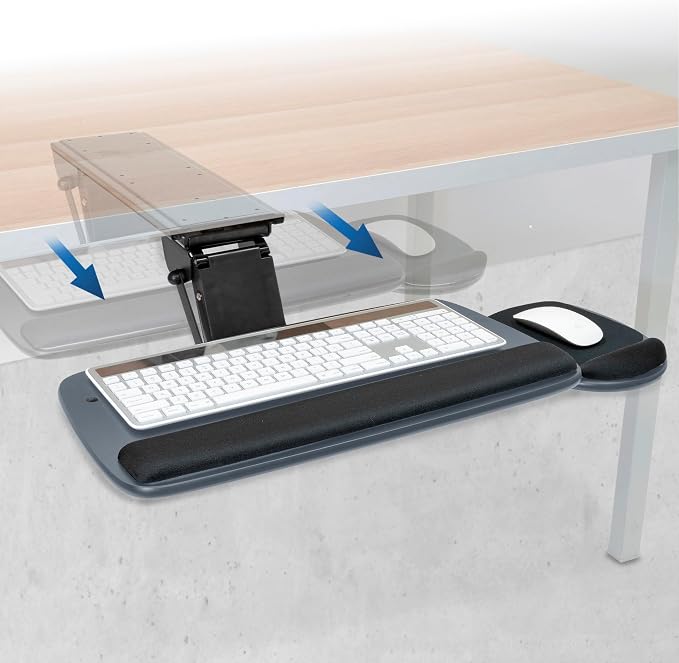 Mount-It! Under Desk Keyboard Tray, Adjustable Slide-Out Keyboard & Mouse - Image 6