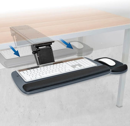 Mount-It! Under Desk Keyboard Tray, Adjustable Slide-Out Keyboard & Mouse - Image 6