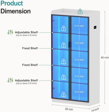 Lvifur 65" LED Display Cabinet - Image 2