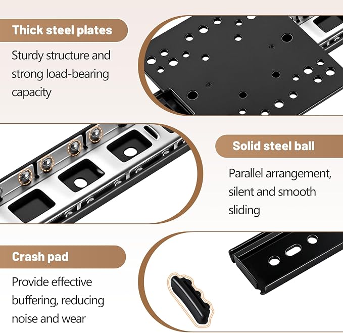 YJINGRUI Cabinet Pocket Door Slide 18 inch, Pocket Door Slides - Image 6