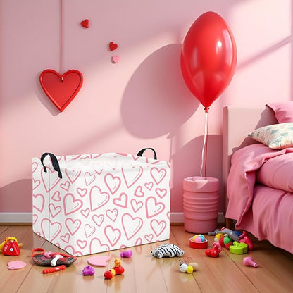 Rectangular Valentines Basket for Home Kitchen Girls Cute Kids Storage Bin - Image 5