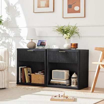 LEYAOYAO Fluted Nightstand - Image 9