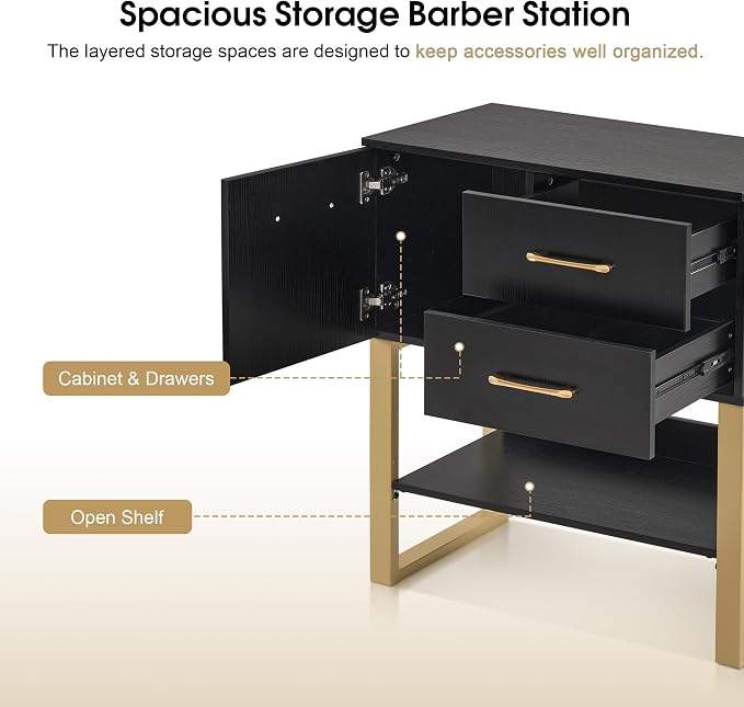 BarberPub Beauty Barber Station, Spa Wall Mount Storage Cabinet, Styling Salon - Image 6