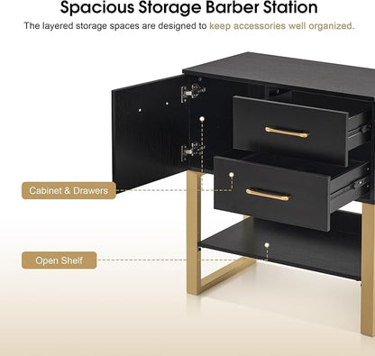 BarberPub Beauty Barber Station, Spa Wall Mount Storage Cabinet, Styling Salon - Image 6
