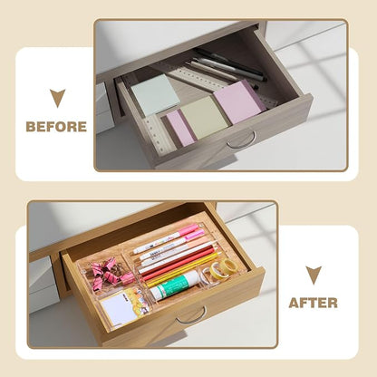 Clear Acrylic Desk Drawer Organizer 11 x 6.1 x 1.38 Inch Storage Tray Organizer - Image 4