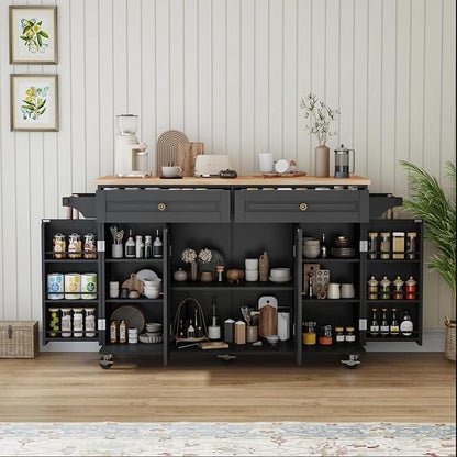 59’’ Rolling Kitchen Island Cart by JassmiPkwy