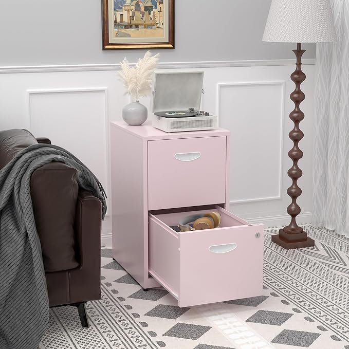 2 Drawer File Cabinet with Lock, Metal Vertical File Cabinets, Steel Light Duty - Image 7