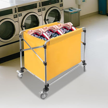 Commercial Laundry Cart with Wheels, Folding Laundry Hamper Cart, Heavy Duty - Image 9