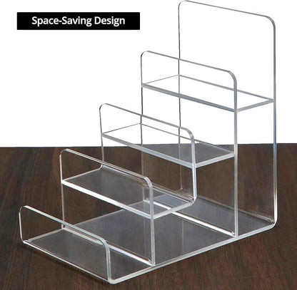 QWORK 4-Tier Acrylic Wallet and Handbag Display Stand, Space-Saving, - Image 4