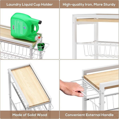 4 Tier Slim Rolling Storage Cart - Image 5