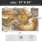 -Golden Clouds Ceiling Fabric Wallpaper Living Room Bedroom Bathroom Modern Boys Girls Kids Room Abstract Large Mural- 91"x65"（ not Peel and Stick）