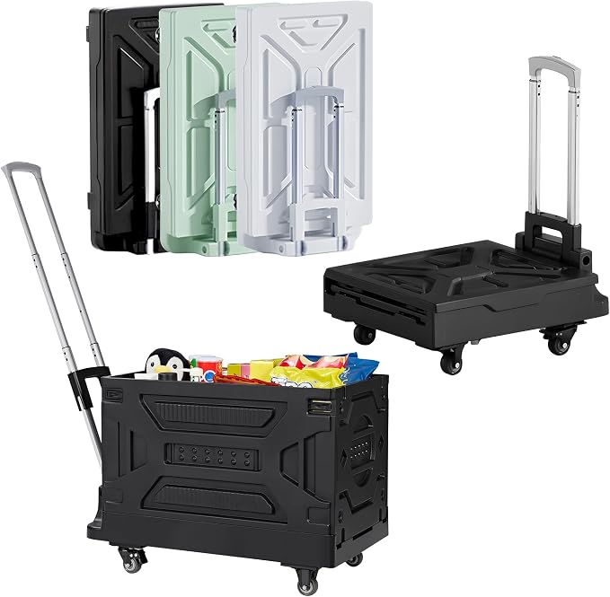 VECELO 23 GAL 2-in-1 Foldable Shopping Cart, Collapsible Utility Cart by VECELO