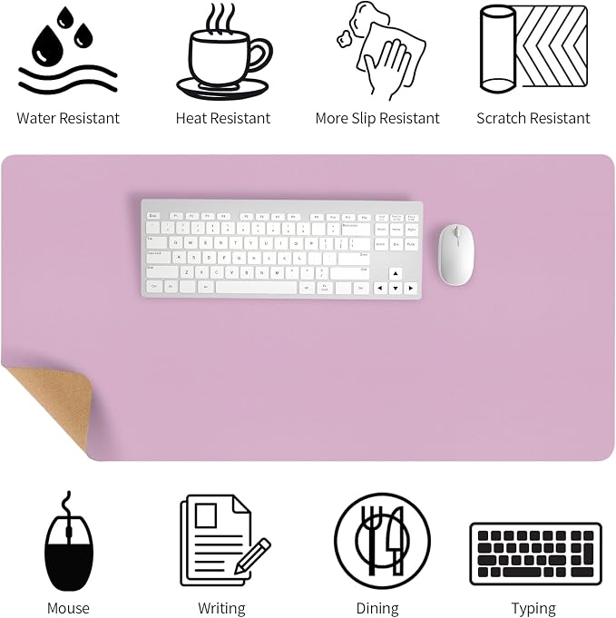 Bloss Purple Desk Mat, Leather Desk Pad, Desk Matt - Image 3