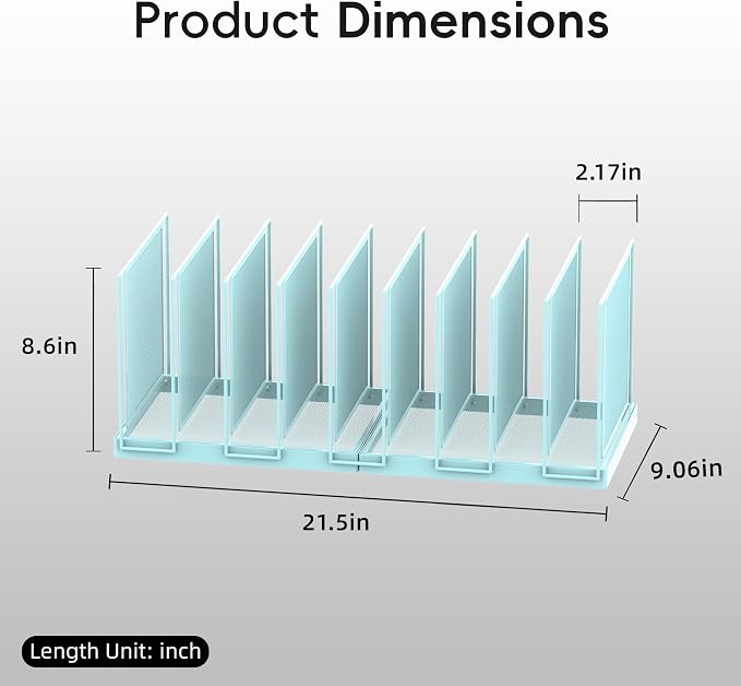 9-Section Desk File Organizer, Vertical File Holder, Mesh Desktop File Folder - Image 2