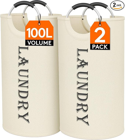Lifewit 100L 2-Pack Large Laundry Basket, Collapsible Laundry Hamper by Lifewit