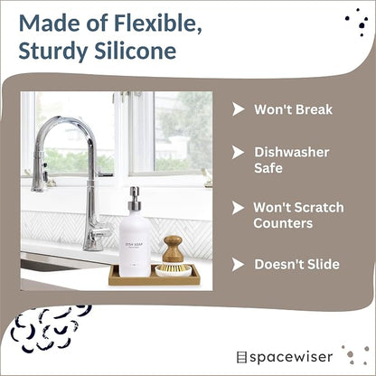 Countertop and Vanity Tray – Small 7.7" Silicone Soap Dispenser Trays, Flexible - Image 4