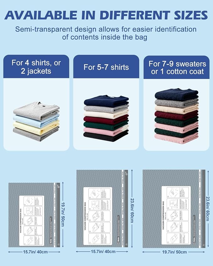 Fantictas 18 Pack Travel Vacuum Bags - Image 5