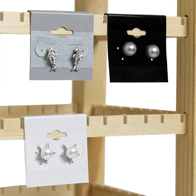 MOOCA100 pieces of Plain 1.5 x 1.5 in Gray Hanging Earring Cards Holder - Image 7
