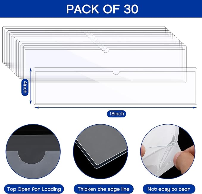 Chinco 60 Pcs Self Adhesive Pockets, Bin Labels - Image 2