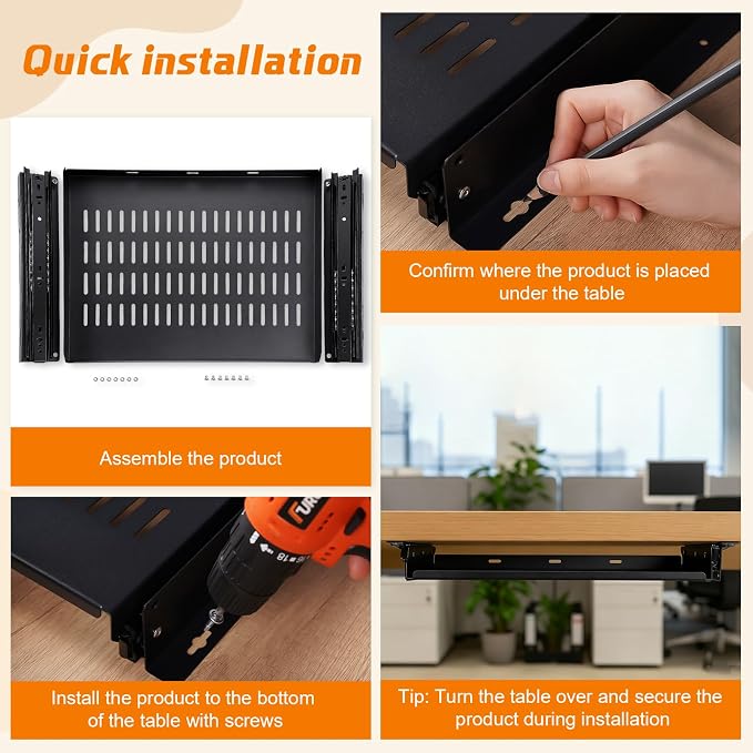 Sliding Under Desk Laptop Mount Shelf - Image 6