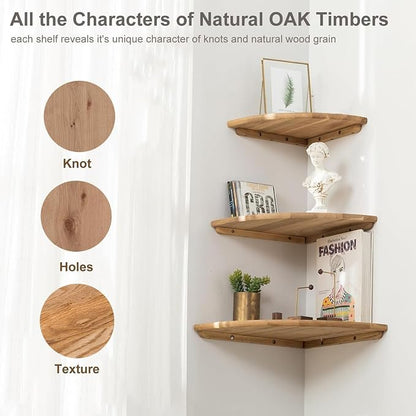 Corner Shelves, Floating Corner Shelf, Round End Wall Mount - Image 5