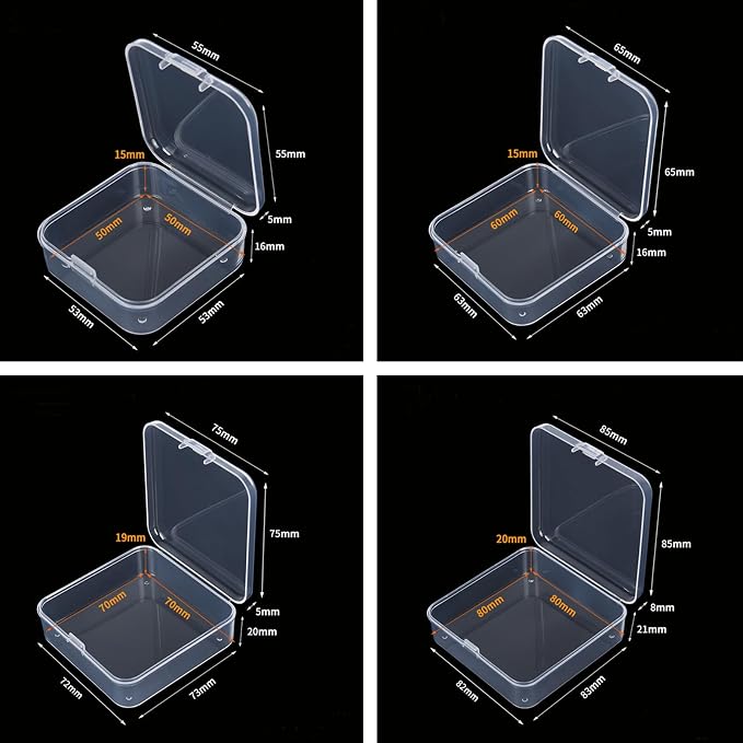 Goodma Small Bead Organizers, 78 Pieces Mixed Sizes Plastic Storage | Clear - Image 4