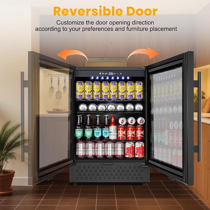 Beverage Refrigerator 24 Inch 200 Can Drink Fridge - Image 9