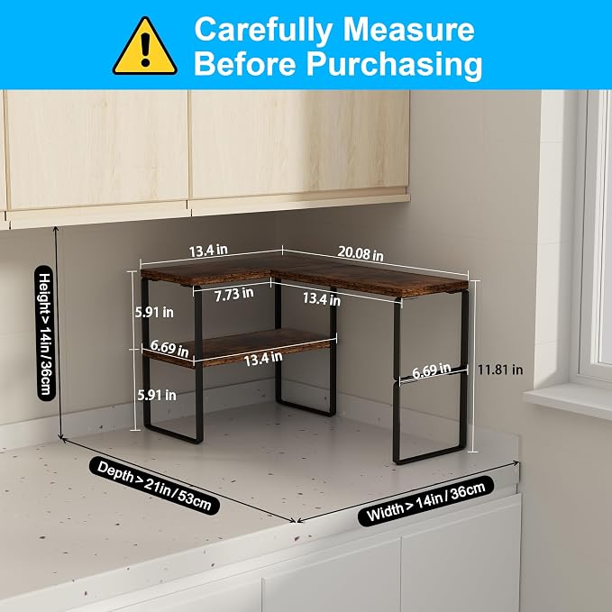Kitchen Counter Organizer, Countertop Shelf, Adjustable, Stackable | Kitchen - Image 2