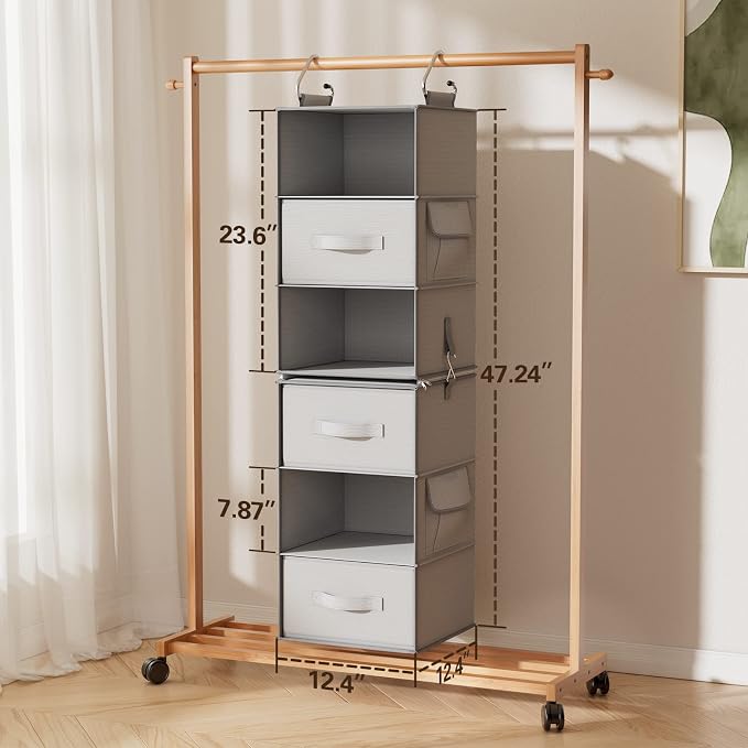 Pipishell 6-Shelf Hanging Closet Organizer, Hanging Shelves - Image 2