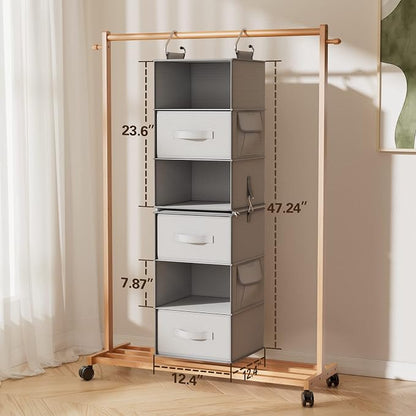 Pipishell 6-Shelf Hanging Closet Organizer, Hanging Shelves - Image 2