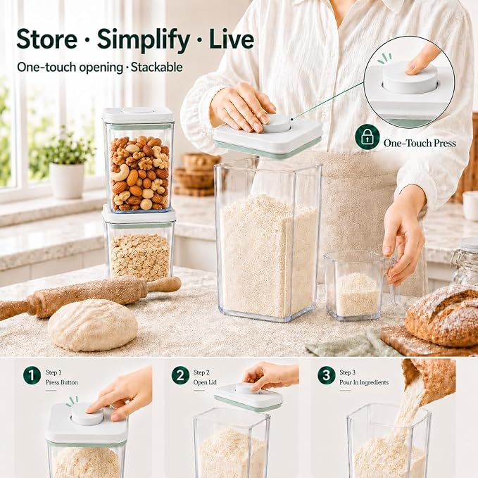 POP Airtight Flour-Rice Food-Storage Container - 4L/4.2Qt Jar - Image 6