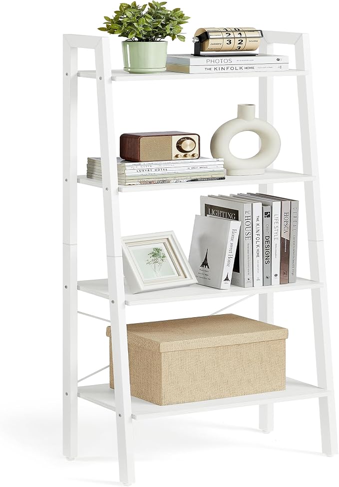 VASAGLE Ladder Shelf, 4-Tier Bookshelf, Storage Rack, Bookcase by VASAGLEbySONGMICSHOME