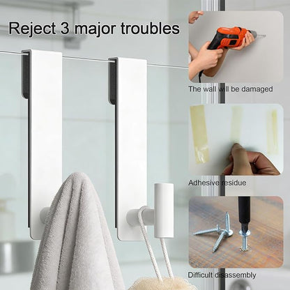 PMMASTO Shower Door Hooks, Extended Towel Hooks - Image 4