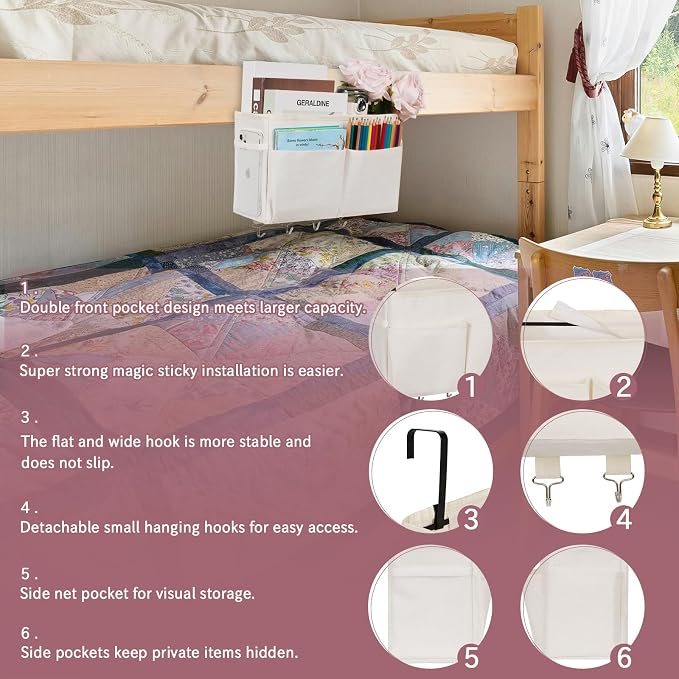 Bedside Storage Organizer 5 Pockets - Image 5