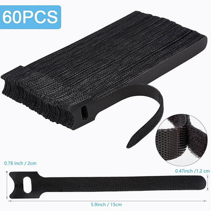 60 PCS 6 Inches Reusable Cable Ties, Adjustable Cord Straps Wire Organizer Cord - Image 2