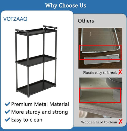 VOTZAAQ 3 Tier Bathroom Organizer Countertop, Stainless Steel Perfume Tray and - Image 3