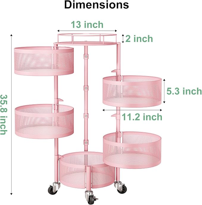 SAYZH 5 Tier Fruit Vegetable Basket Stand - Image 2