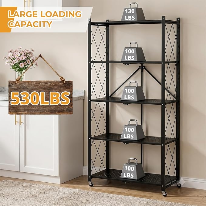 COKIHOM 5 Tier Foldable Storage Shelf - Image 5