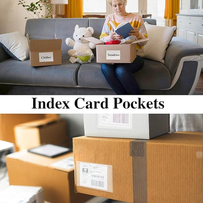 36 Pack 3" x 5" Adhesive Index Card Holders Clear PVC Label Holders | - Image 4