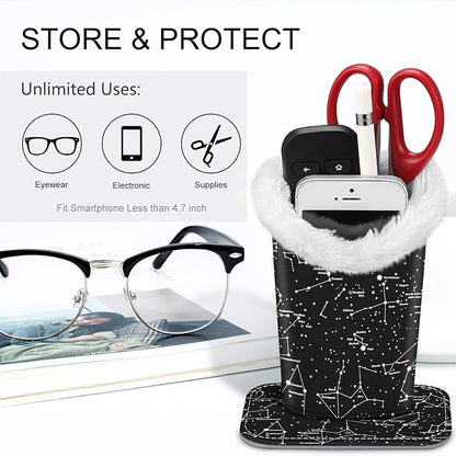 Fintie Plush Lined Eyeglasses Holder, Glasses Stand Case, Anti-scratch Glasses - Image 5