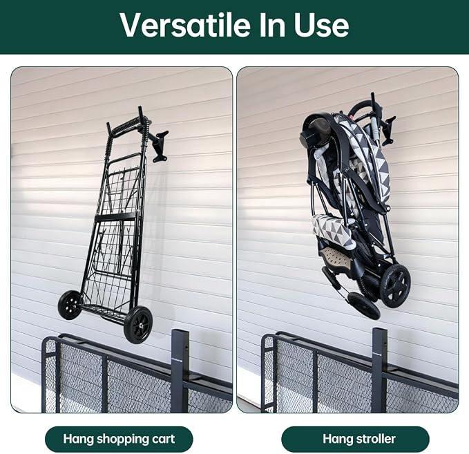 Black Bike Wall Mount Hanger Adjustable Space Saving Horizontal Bicycle Rack - Image 5