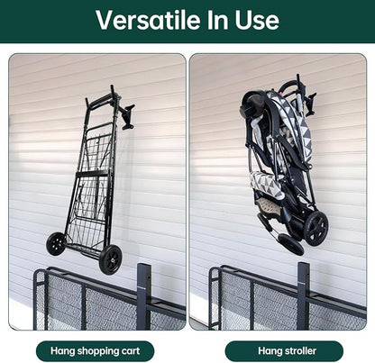 Black Bike Wall Mount Hanger Adjustable Space Saving Horizontal Bicycle Rack - Image 5