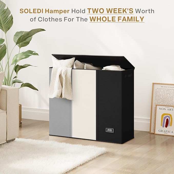 SOLEDI Laundry Hamper 3 section - Image 8