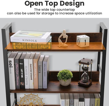Himimi Ladder Bookshelf, 5 Shelf Bookcase Industrial Bookshelf Wood and Metal - Image 6
