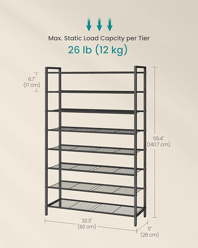 SONGMICS Metal Shoe Rack, Free Standing Shoe Organizer - Image 2
