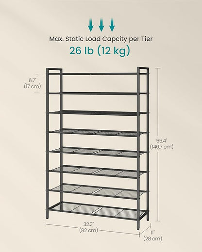 SONGMICS Metal Shoe Rack, Free Standing Shoe Organizer - Image 2