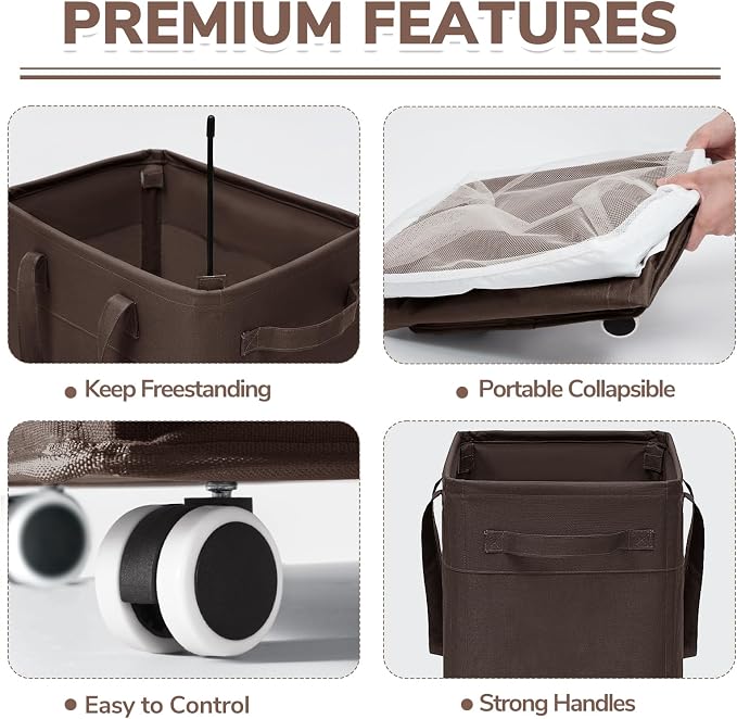 CHICVITA 75L Large Rolling Laundry Basket - Image 3