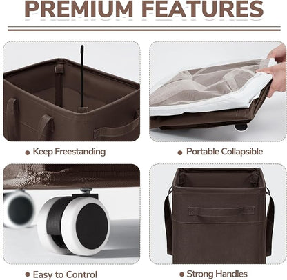 CHICVITA 75L Large Rolling Laundry Basket - Image 3