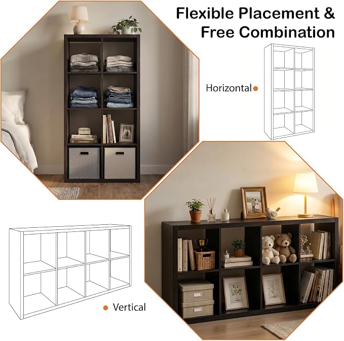 WannabeMyself【2026 Wooden Thick Frame】 8 Cube Storage Organizer - Image 4