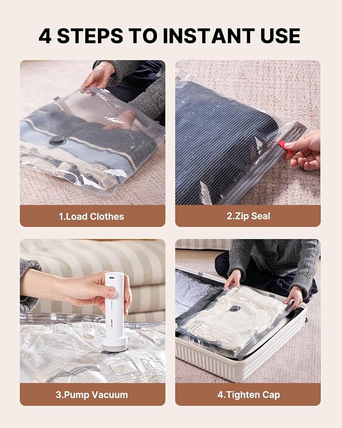 Vacuum Seal Bags for Clothing Travel, VINTAR 16 Pack Vacuum Storage Bags - Image 7